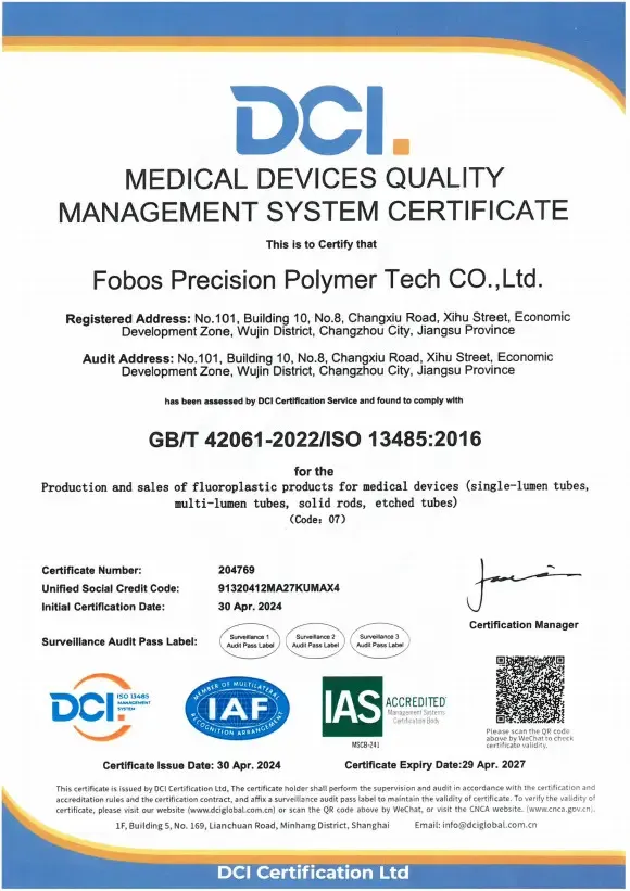 ISO 13485 Certified Medical Tubing